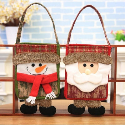

Snowman Santa Xmas Stocking Bag Decor Wedding Home Party Candy Gift Handbag