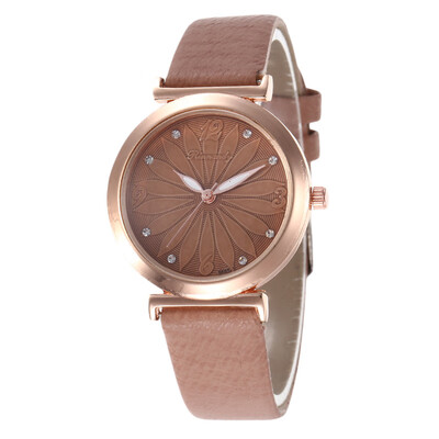 

Flower-shaped leather simple ladies fashion watch student creative pop watch
