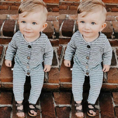 

US Newborn Toddler Baby Boy Girl Button Romper Bodysuit Jumpsuit Outfits Clothes