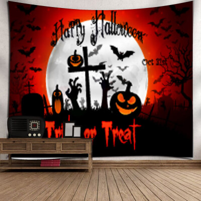 

Siaonvr Halloween Moon Pumpkin Tapestry Room Bedspread Wall Art Hanging Home Decor Grand