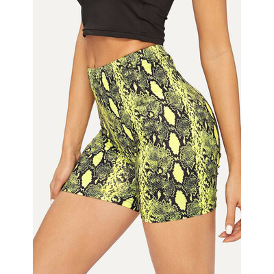 

Women Sports Yoga Shorts Push Up Snakeskin Gym Workout Fitness Casual Hot Pants
