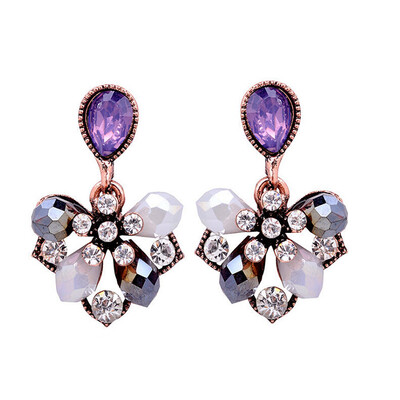 

Gorgeous Elegant Flower Stud Earrings Fashion Women Rhinestone Earrings Party Gift for Girlfriend
