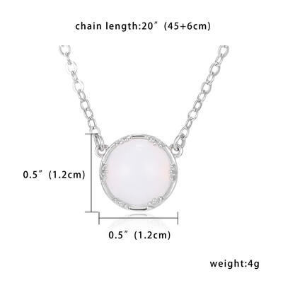 

Shiny Aurora Pendant Necklace Silver Color Crystal Moon Stone Link Chain Necklace for Women Jewelry Bijoux Collares Collier Femm