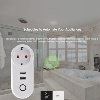 

〖Follure〗Smart WiFi Power Socket EU Plug Switch For Amazon AlexaGoogle Home App Control