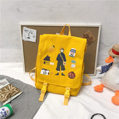 

Schoolbag female Korean high school Harajuku ulzzang college students ins wind backpack junior high school canvas Japanese backpac