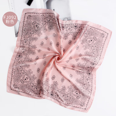 

2018 new fashion temperament small squares printed silk satin silk scarf professional wear scarf scarf wholesale FJ092