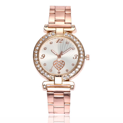 

Explosion models womens heart-shaped alloy steel belt watch personality digital diamond table