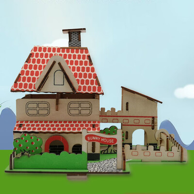 

Gotoamei Kids 3D wooden DIY Houses Jigsaw Children Castle Construction Pattern Puzzle Toy