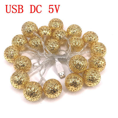 

ZHAOYAO USB DC 5V 10W 3M20LEDs Morocco Ball Waterproof Yellow Light Lamp String