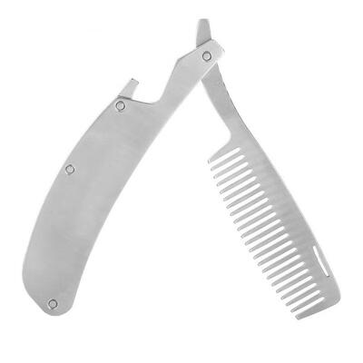 

Greensen Portable Stainless Steel Beard Comb Folding Pocket Moustache Shaping Comb
