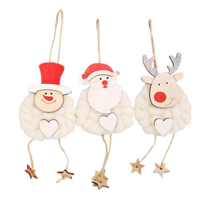 

3PcsSet Christmas Felt Santa Claus Snowman Pendant Drop Ornaments Home Party Christmas Tree Pendant Doll Xmas