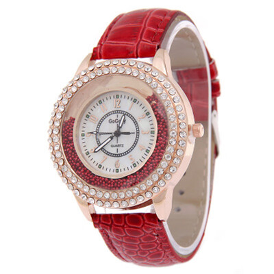 

Trend diamond-studded roller wheel decorative watch casual ladies belt quartz watch