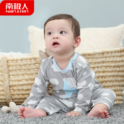 

Antarctic Nanjiren baby clothes baby spring clothes newborn baby onesies baby girl children out climbing clothes cloud stars - light blue 90