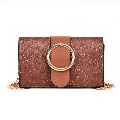 

NovelTeez 2018 new Korean version of the tide sequins wild small square bag fashion chain shoulder slung handbag