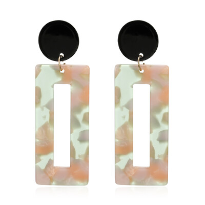 

Acrylic Earrings 2019 Big Statement Earrings for Women Resin Oval Square Geometric Drop Dangle Earrings Bohemian Jewelry Gift