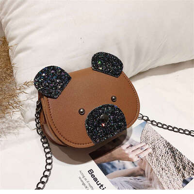 

Fashion Women Cute Girls Kids Children High Cartoon Bear Design Cross-body Handbag PU Shoulder Messenger Bag