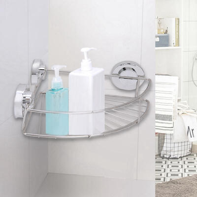 

Greensen No Drilling Stainless Steel Wall Mounted Corner Bathroom Holder Storage Shelf Rack