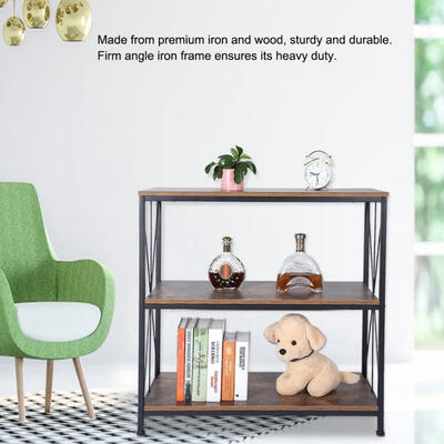 

Greensen 3 Tier Industrial Style Storage Shelf Console Sofa Table Bookcase Vintage Bookshelf