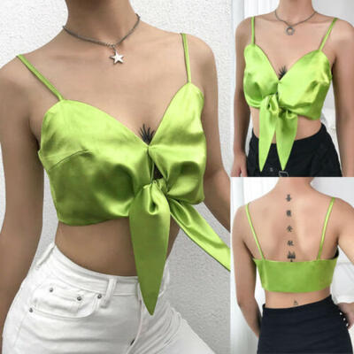 

Women Casual Summer Sleeveless Tank Top Vest Low-cut Blouse Crop Tops Shirt