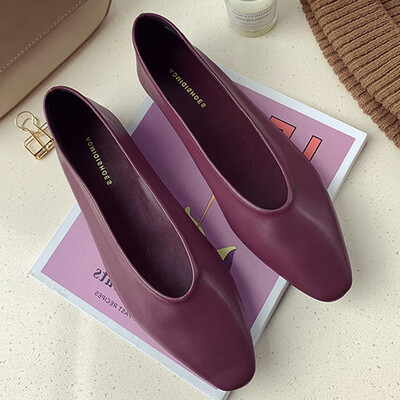 

Small leather shoes womens work shoes hotel professional commuter shoes slim heels high heels bank shoes shallow opening