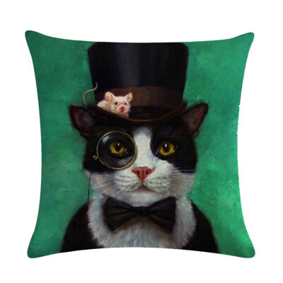 

Various Animal Oil Painting Series Linen Hug Pillowcase Home Sofa Decoration