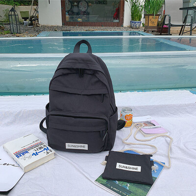 

Fashion schoolbag female ins Korean version ulzzang high school student backpack tide large capacity junior high school double sho