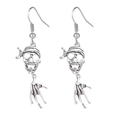 

Rock Punk Gothic Vintage Rhinestones Jewelry Cross Skeleton Drop Earrings For Women Halloween Gifts