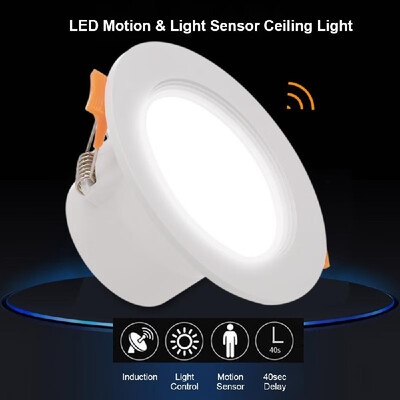

3-inch 7W Induction Lamp LED Motion Sensor Downlight Ceiling Light for Home Office Hallway Balcony Washroom Elevator Warehouse Gar