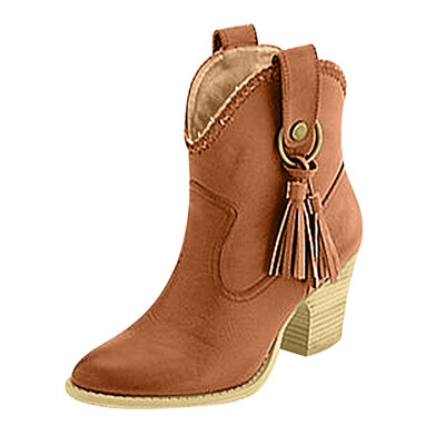 

Rose Womens Fringed Booties Large Size Knight Boots High Heel Womens Fashion Shoes