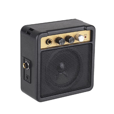 

Mini Guitar Amplifier Amp Speaker 5W with 635mm Input 14 Inch Headphone Output Supports Volume Tone Adjustment Overdrive