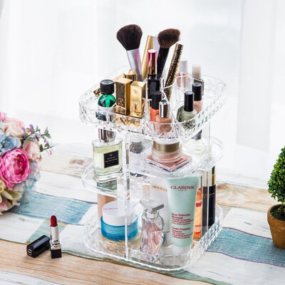 

Gobestart 360 Degree Rotating Acrylic Makeup Organizer Cosmetics Storage Rack