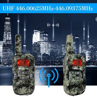 

2PCS Retevis RT33 Children Radio Set Civilian USB Handheld Intercom 8 Channels UHF Kids License-free Walkie Talkie LCD Display VOX