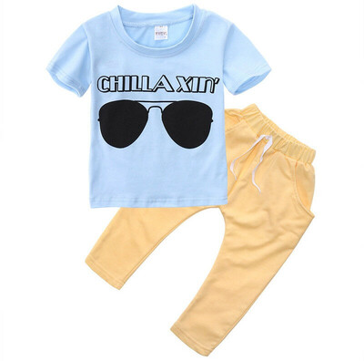 

0-5Y Toddler Baby Kids Boys T-shirt Top Long Pants Outfits Clothes Set Summer