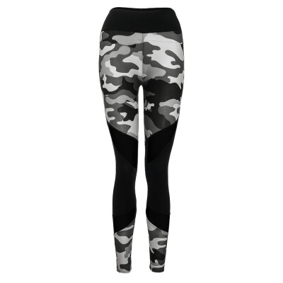 

Women Fashion High Elasticity Spliced Camouflage Leggings Gym Active Pants