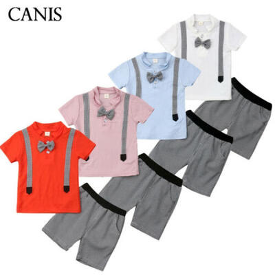 

Canis Newborn Toddler Baby Boys Gentleman Clothes T-shirt TopsShort Outfits Set