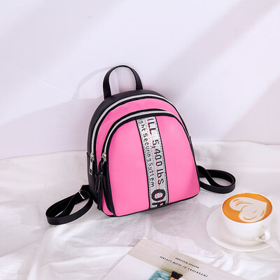 

Fashion WOMENS Mini Backpack Stylish Panel Lettered Webbing Shoulder Bag Multi-functional Small Bookbag Shoulder Bag