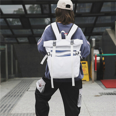 

Schoolbag womens Korean high school simple canvas double-shoulder bag Parkson-based casual backpack male college students