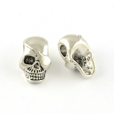 

Skull Tibetan Style Alloy European Beads Large Hole Beads Lead Free Antique Silver 185x12x10mm Hole 4mm about 240pcs1000g
