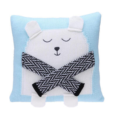 

Cute Seat Cushion Cover Cartoon 3D Bear Knit Kid Baby Sofa Decor Pillowcase