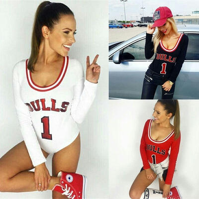 

Sexy Women Long Sleeve Shirt Jumpsuit Bodysuit Stretch Leotard Top Blouse TShirt