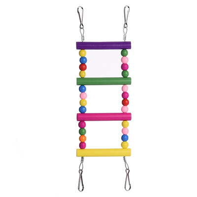 

Gobestart Bird Swing Wooden Bridge Ladder Climb Cockatiel Star Bird Toy Pet Toys