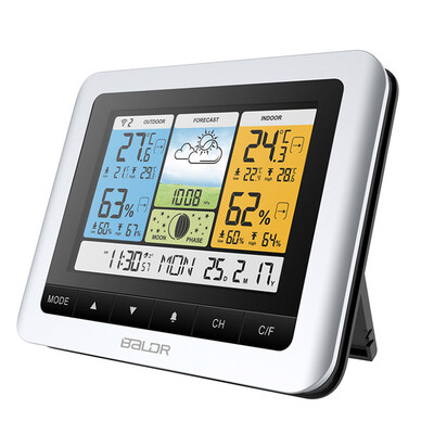

Color Screen Weather Station Indoor Outdoor Temperature Humidity Meter Alarm Clock