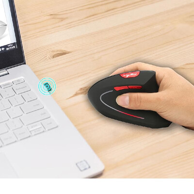 

HXSJ T24 24G Wireless Mouse Vertical Ergonomic Adjustable DPI 800 1600 2400 6 Buttons with USB Receiver for Notebook PC Laptop Co