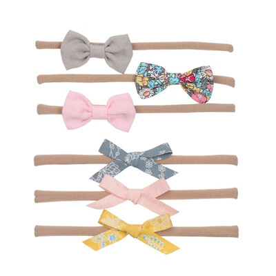 

6pcsset Baby Headband Bow Headwear Good Elastic Boy Girl Beanie Spring Autumn Childrens hair accessories