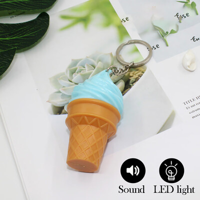 

Siaonvr Ice Cream LED&Sound Light Lamp Flashlight Keyring Key Chain Kids Gift Toy