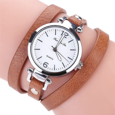 

Hot Selling Womens Watches Top Brand Dial Ladies Simple Quartz Wristwatch Leather Winding Bracelet Clock Reloj De Mujer