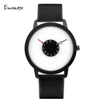 

Subversive second hand creative wristwatch when translating holiday gift Enmex inverted pointer concise watch