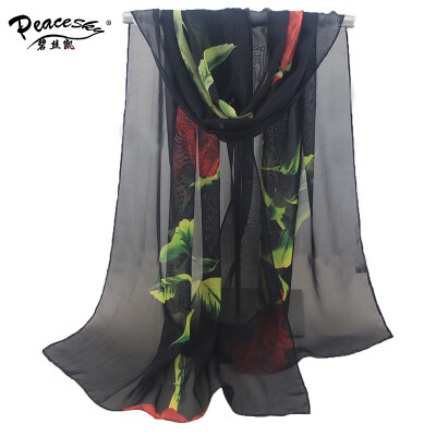 

Spring&summer new high-end chiffon ladies rose silk scarf sunscreen shawl beach towel manufacturers wholesale SW135