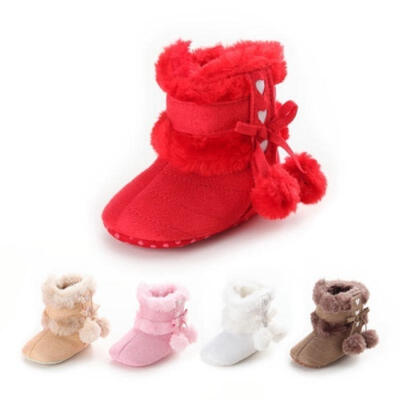 

Winter Warm Newborn Toddler Baby Boy Girl Snow Boots Fur Crib Shoes Prewalker