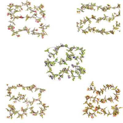 

Long Artificial Silk Rose Flower Vine Leaf Garland Lifelike Plant Wedding Party Home Decoration